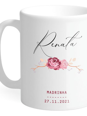 Caneca casamento madrinha flores