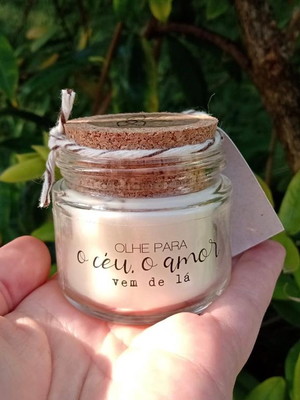 Vela aromática rolha com tag