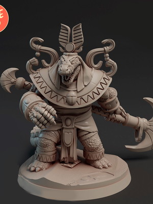 Miniaturas rpg criatura crocodilo guardião das areias d&d