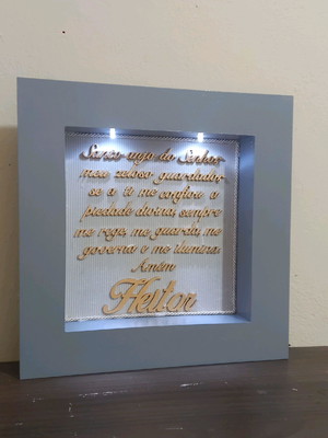 Quadro santo anjo cinza