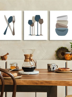 Quadro decorativo para cozinha restaurante com vidro moldura