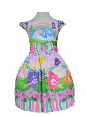 Vestido infantil ursinhos carinhosos, festa,aniversário