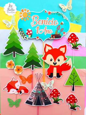 Topo de bolo raposinha