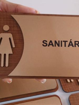 Placa de identificação para sanitário