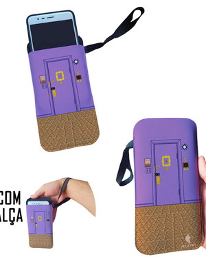 Case para celular porta friends roxa simbolo