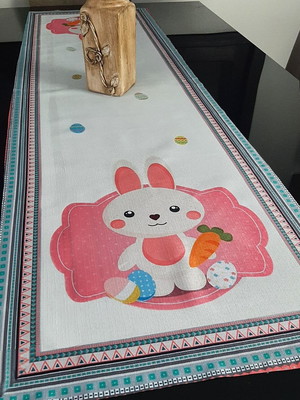 Caminho trilho de mesa páscoa coelhinho rosa