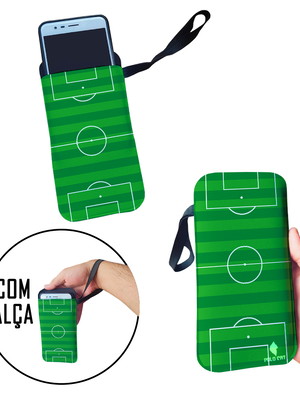 Case para celular campo de futebol verde