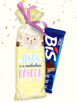 Saquinho porta chocolate bis páscoa lembrancinha pásco