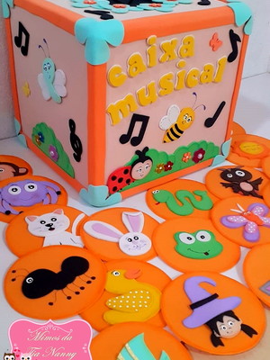 Caixa musical tema bichinhos de jardim