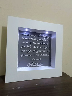 Quadro santo anjo cinza