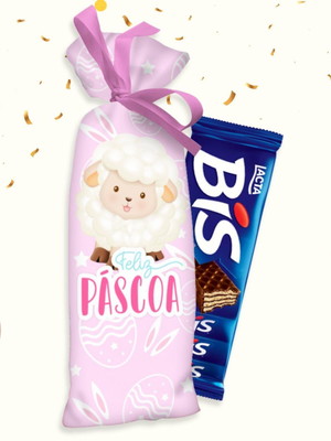 Saquinho porta chocolate bis páscoa lembrancinha páscoa