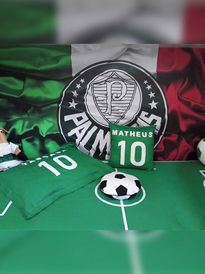 Edredom mini cama - futebol - 100% algodão