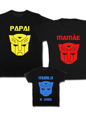Kit família transformers preto personalizado