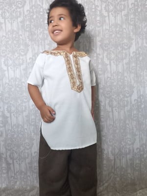 Conjunto medieval indiano infantil calça e camisa