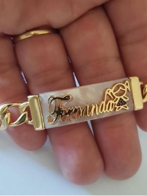 Pulseira personalizada madrepérola nome