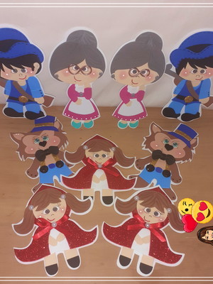 Kit apliques chapeuzinho vermelho em eva