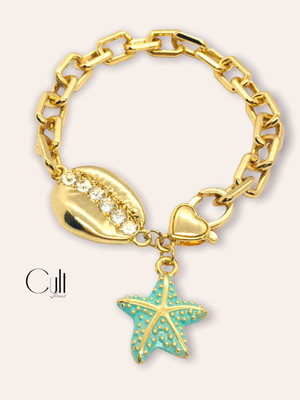 Pulseira búzio e estrela