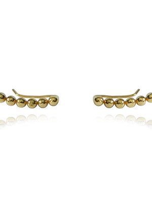 Brinco bolinhas em ouro amarelo 18k