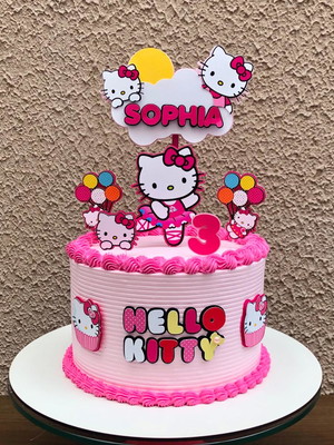 1 + 14 arquivos - topo de bolo hello kitty 1
