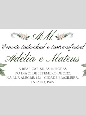 Senha digital convite individual personalizado