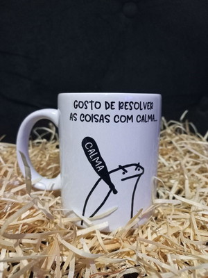 Caneca flork sincero gosto de resolver as coisas com calma