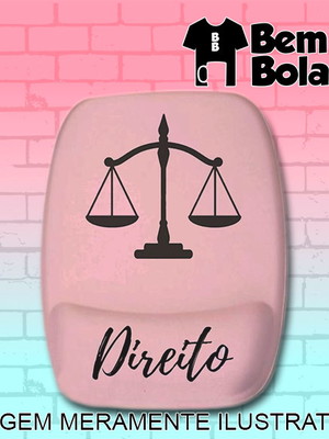 Mousepad direito símbolo do curso fundo rosa com apoio