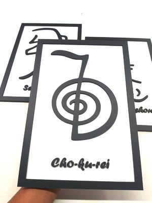 Trio reiki quadros em alto relevo 3d 34x23cm cada quadro