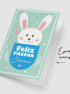 Cartão feliz páscoa | personalizado com nome e mensagem