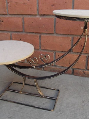 Boleira de ferro "meia lua" para decoração mesa de festas