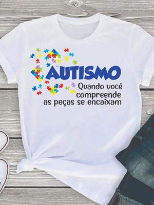 Blusa infantil ou adulto autismo 2