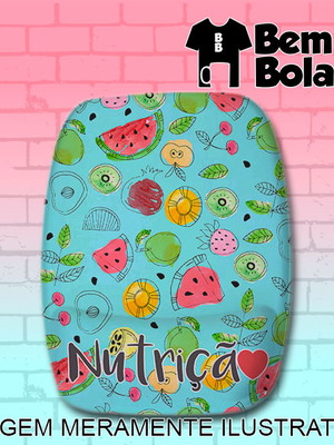 Mousepad nutrição desenho de frutas diversas com apoio