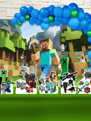 Kit festa ouro painel + display + fita minecraft