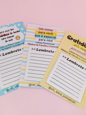 Bloco lembrete para pacientes