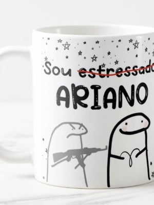 Caneca signo áries masculina ariano divertida
