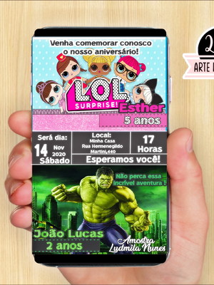 Convite digital dois temas duplo