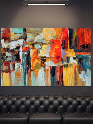 Quadro decorativo abstrato colorido moderno premium