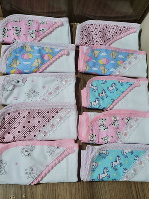 Kit 10 pano de boca para bebê 33x35cm