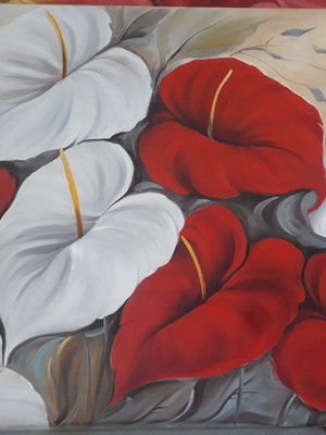 Quadros pintado a mão 60x80 antúrio promoção