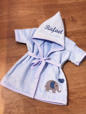 Roupão para bebê elefante veste até 1 ano
