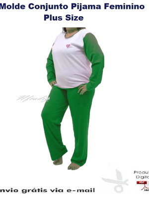 Molde modelagem conj pijama feminino verão plus size #252