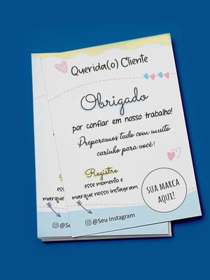 100 cartões de agradecimento