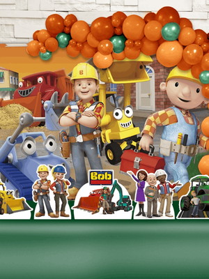 Kit festa ouro painel + display + fita bob o construtor