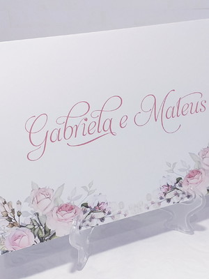 Convite casamento floral rosa delicado