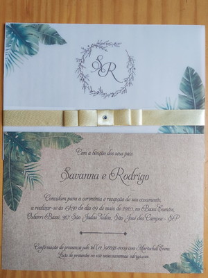 Convite casamento translúcido