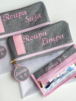 Kit 3 necessaires personalizadas para escola