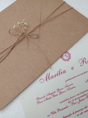 Convite rustico tradicional kraft reciclato