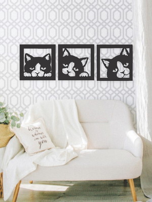Quadros decorativos trio gatinhos