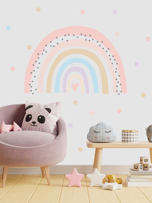Adesivos de parede arco-íris com bolinhas!!