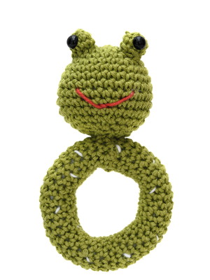 Chocalho sapinho em amigurumi