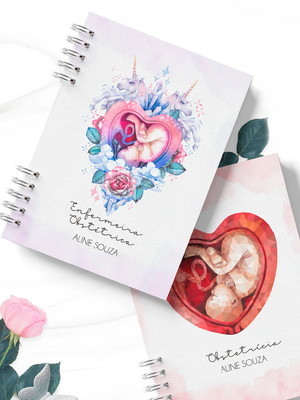 Kit 16 capas caderno obstetra enfermagem doula gestante
